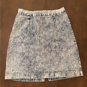 Vintage acid wash denim skirt